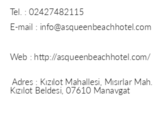 As Queen Beach Hotel iletiim bilgileri